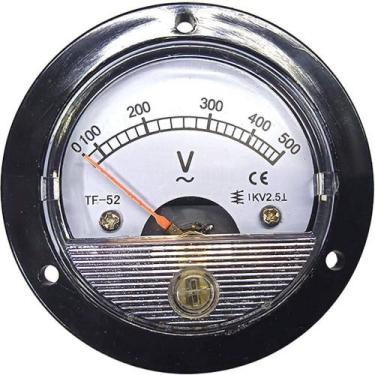 Imagem de Voltímetro Analógico 52mm Redondo Medição Direta 0 até 500v Corrente A