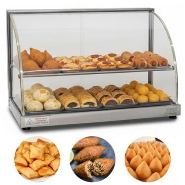 Imagem de Estufa Para Salgados Dupla 8 Bandejas Elétrica Expositor Vitrine Titã,