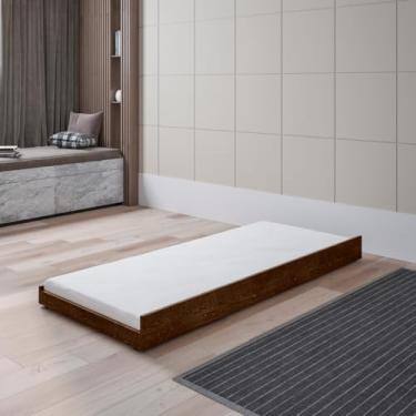 Imagem de Cama Auxiliar Solteiro MDF com 4 RodinhasEStrado Reforçado Dani Malbec