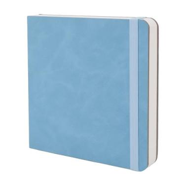 Imagem de SUNGOOYUE Bloco de Desenho Aquarela Grande de 15 X 15 Cm, Elástico Confortável, Adequado para Calígrafos, Versátil para Lápis de Cor e Lápis de Cor (Azul)