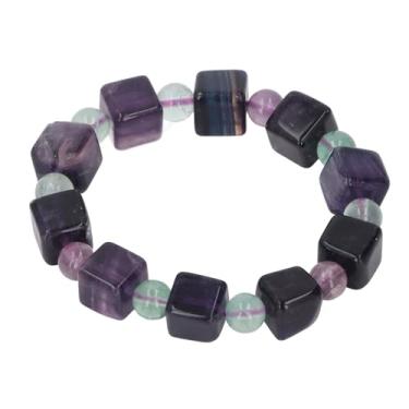 Imagem de Haofy Pulseira Com Miçangas de Pedra de Cristal, Design Elegante, Tamanho Ajustável, Cristal Brilhante, Momentos de Valor, Experiência Decorativa, (Quadrado)