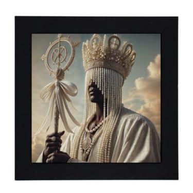 Imagem de Quadro Orixá Oxalá Moldura Preta 18 x 18 cm
