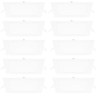 Imagem de Kit 10 Painel De Led Quadrado Embutir 12W Bivolt Taschibra