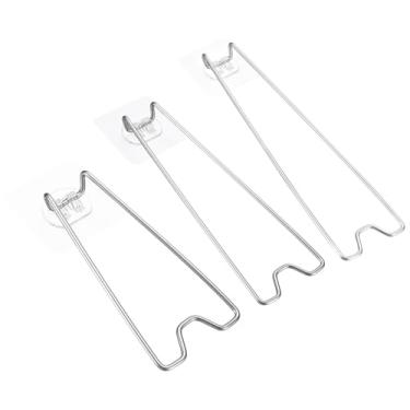 Imagem de PATIKIL Cavalete adesivo traseiro de 13 cm, 18 cm, 23 cm, 3 peças, moldura metálica, suporte traseiro, suporte traseiro para artesanato, molduras artísticas, exibição de pinturas, tom prateado