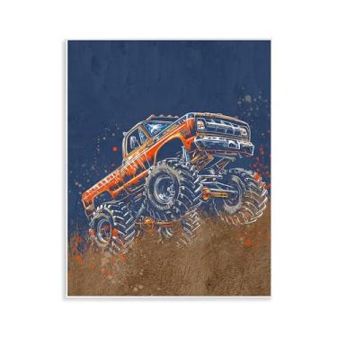 Imagem de Stupell Industries Arte de placa de parede My Jam Monster Truck, design de Kim Allen, 14 x 11