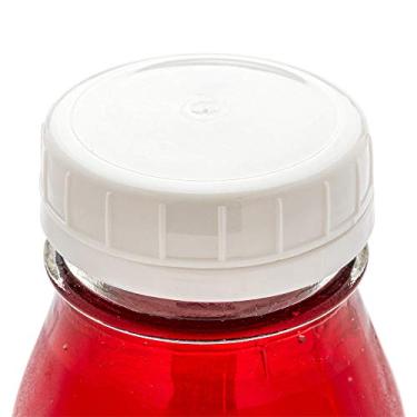 Imagem de French Countryside Caps para garrafas de suco de 473 ml, 10 tampas invioláveis para garrafas de suco – tampas de plástico brancas herméticas, resistentes a vazamentos, para garrafas de armazenamento de suco, garrafas vendidas separadamente