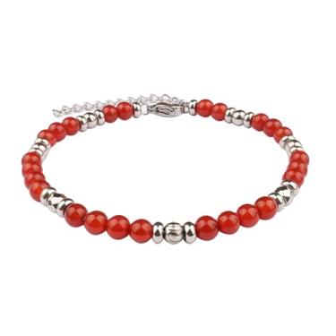 Imagem de JMLOON Pulseiras femininas com contas de pedra natural de aço inoxidável ajustável, lápis-lazúli, olho de tigre, aventurina, quartzo rosa, One Size, Aço inoxidável, Ágata