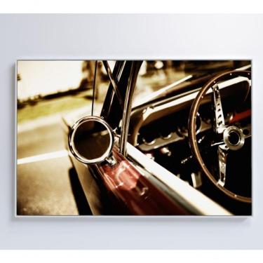 Imagem de Quadro Retrovisor Carro Clássico 60x40 Cm Vidro Impresso