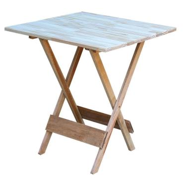 Imagem de Mesa De Madeira Dobravel 70x70 Sem Pintura - Bege