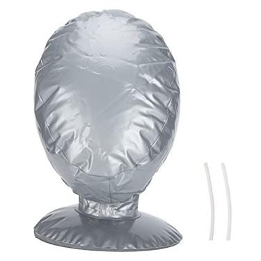 Imagem de Cabeça de manequim inflável, peruca de pvc, suporte de chapéu, modelo elegante, durável, design ergonômico para loja de roupas, adereço de exibição de janela, 1 peça