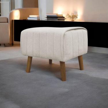 Imagem de Puff Decorativo Retangular Verso Bouclé Premium - Bege Buclê