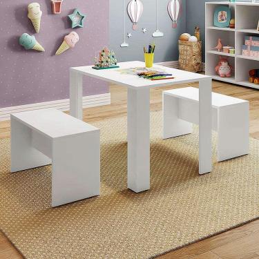 Imagem de Bancada Atividade De Crianças Com Dois Banquinhos 100% Mdf