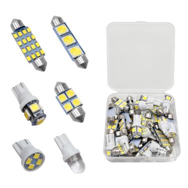 Imagem de ZNDAW 42 peças de luzes LED interiores para carro, conjunto de lâmpadas interiores brancas super brilhantes para mapa de veículos, cúpula, táxi, luzes de placa de licença, T10 31 mm 36 mm 41 mm 194