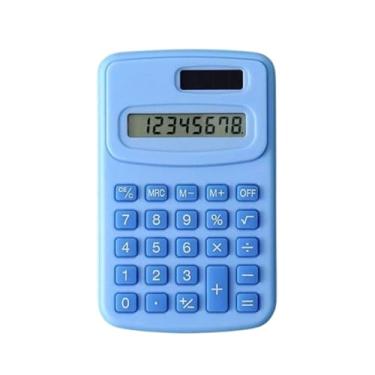 Imagem de Calculadora Eletrônica de 8 Dígitos com Energia Solar e Bateria – Mini Calculadora Portátil para Escola, Escritório, Contabilidade, Estudos e Uso Diário – Teclas Suaves e Visor Grande (Azul)