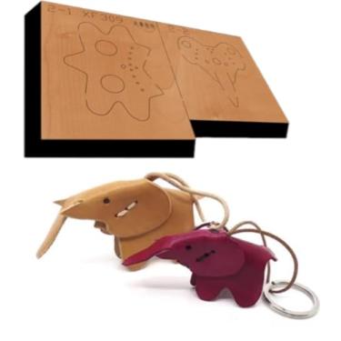 Imagem de YJIUYUANQ Molde de artesanato de couro, perfurador e cortador de madeira para projetos DIY - elefante