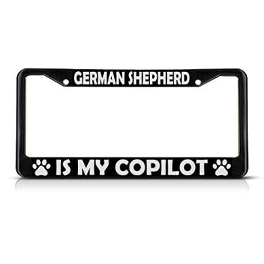 Imagem de Fastasticdeals Capa com suporte para placa de licença de pastor alemão é meu copiloto
