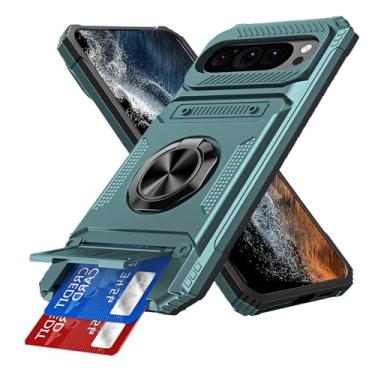 Imagem de COTDINFOR Capa carteira compatível com Google Pixel 9 Pro XL com suporte para cartão (2 cartões) suporte de anel proteção de grau militar capa de telefone à prova de choque para Google Pixel 9 Pro XL