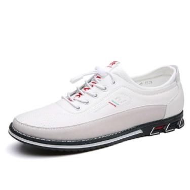 Imagem de Sapato Oxford masculino casual para escritório, mocassins, confortável, para dirigir, Branco, 45