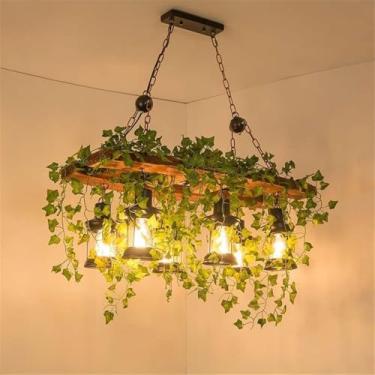 Imagem de Lustre Americano Pastoral LED Industrial Retrô Criativo Música Restaurante Bar Cafeteria Loja de Chá Loja de Roupas Plantas Verdes Decoração Luminária Pendente (SA 6 Lâmpadas)