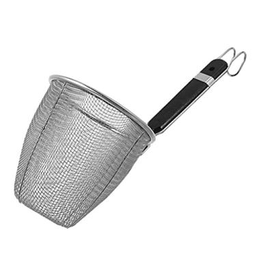 Imagem de Cesta de batatas fritas coador cesta de malha macarrão aço inoxidável coador de macarrão bolinhos de malha peneira de cozinha tensão com alça concha cesta de alimentos fritos