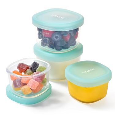 Imagem de U-Taste Recipientes pequenos de armazenamento de 85 g 170 g: caixa para freezer de silicone líquido de grau alimentício com tampa hermética, segura para micro-ondas com medidas claras, reutilizável