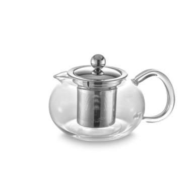 Imagem de Bule de Chá em Vidro Borossilicato com Infusor, Tampa de Aço Inoxidável, 650ml, Para Preparar Chás e Infusões