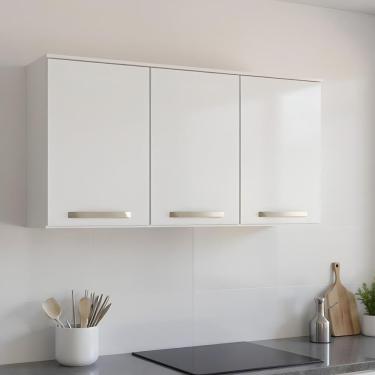 Imagem de Armário Aéreo Cozinha E Lavanderia 4 Repartições 3 Portas - Branco