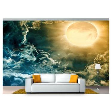 Imagem de Papel De Parede Lua Noite Nuvens Céu 3D Lua50 - Você Decora