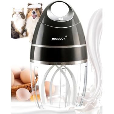 Imagem de MIGECON Batedeira elétrica de cozinha, batedeira elétrica de ovos, xampu e espuma de sabonete líquido para cães, operação com um toque para evitar derramamentos (cinza escuro)