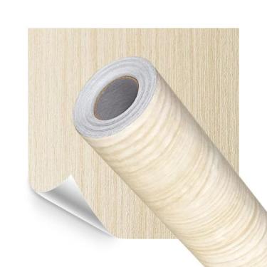 Imagem de Papel de Parede Adesivo Lavavel 3D Madeira Clara Marfim - Open Star, M