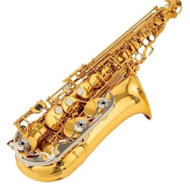 Imagem de Saxofone Saxofone Profissional Alto Drop E Saxofone Alto Ouro Saxofone Alto com Acessórios de Instrumento Adulto Tipo de Desempenho de Prática (A)