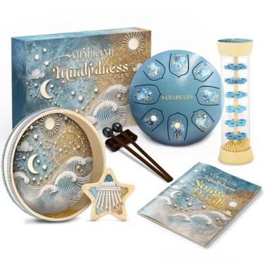 Imagem de Instrumentos musicais Kalimba, Rainstick, Rain Drum & Ocean Drum – Aprendizagem, música, sala de aula, instrumentos musicais para crianças pequenas aumentam a criatividade e habilidades motoras