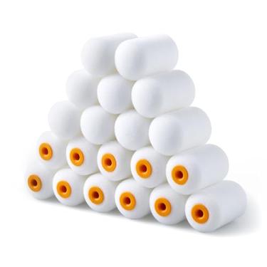 Imagem de Voomey Rolo de tinta de espuma, mini rolos de pintura de 5 cm, refis de rolo de tinta de espuma pequena de alta densidade, podem ser usados com tintas à base de óleo e água (pacote com 20)