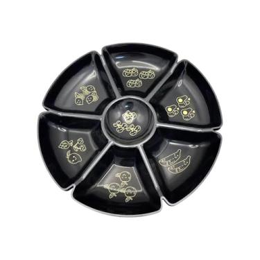 Imagem de prato de lanche Bandeja de servir lanches dividida, pratos para batatas fritas e molhos, para, nozes inquebráveis tigela de sopa