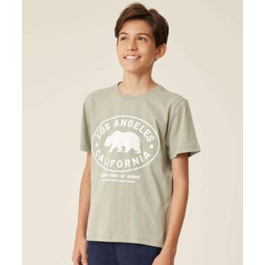 Imagem de Camiseta Juvenil Manga Curta Estampa Urso MR Tam 10 a -06060, 10, Verd