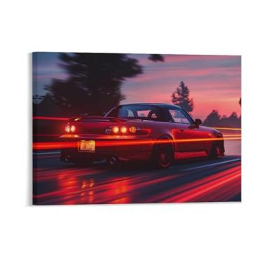 Imagem de HouLaiZhe S2000 Sports Speed Neon Art Posters Canvas Wall Estética Sala Decoração de Parede Impressões Galeria Sala Decoração de Parede para Quarto Sala de Estar Escritório 18 x 24 polegadas (45 x 60