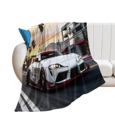 Imagem de HouLaiZhe Cobertor super macio de flanela rápido JDM para carro leve cobertor refrescante para sofá-cama, cadeira, sofá, carro, viagem ao ar livre, leve, quente, 152 x 203 cm