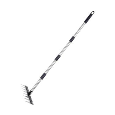 Imagem de Gralara Ancinho para capinar, ferramenta para soltar o solo, cabo removível, enxada agrícola ergonômica, enxada de jardim para cobertura morta no quintal, Style B