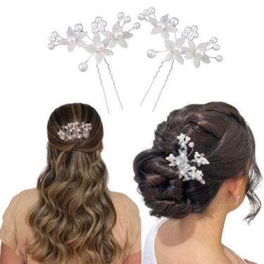 Imagem de 2 Grampos Grinalda Acessório Presilha Cabelo De Noiva A94 - Milly - O 
