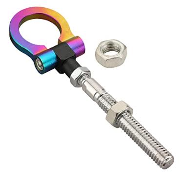 Imagem de Ganchos de reboque dobráveis anodizados resistentes com rosca invertida substituição de reboque para Ford Mustang 19-23, Explorer 20-23, Edge 15-23 OEM para-choques ferramenta de gancho de reboque de