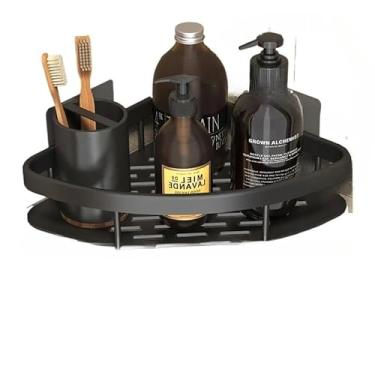 Imagem de Prateleiras Para Casa De Banho Sem Furos - Prateleiras Autoadesivas E AcessóRios(KIT 1 -Triangular -preto)