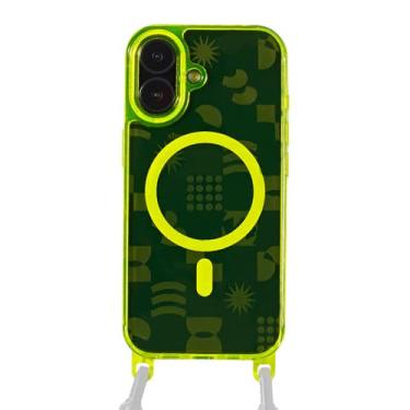 Imagem de SteepLab Capa Freehand para iPhone 17 - Capa de telefone Sling com ganchos de cordão removíveis, compatível com MagSafe e proteção à prova de choque (amarelo neon de alta energia: playground)