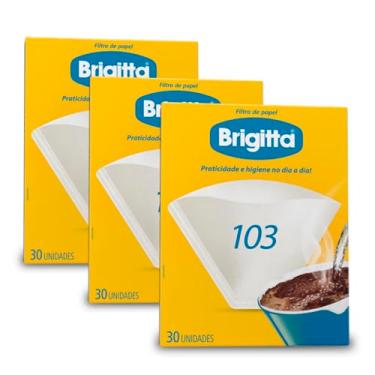 Imagem de Filtro de Papel Brigitta 103 Kit 3 Pacotes de 30 Unidades