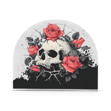 Imagem de CEBUGI Porta-guardanapos de acrílico - Suporte de toalha de papel transparente - Suporte de guardanapo decorativo moderno para convidados em casa cozinha mesas de jantar festa restaurante hotel (rosas