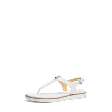 Imagem de Michael Kors Sandália feminina Val, Sarja revestida exclusiva/branco óptico, 38