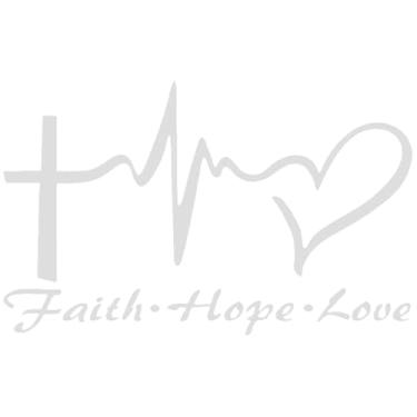 Imagem de 4 peças Hope Faith Love Heart Jesus Cross Vinyl decalque, adesivo religioso à prova d'água para janelas de carros, tablets, laptops e garrafas de água (cinza)