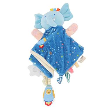 Imagem de Cuofyunl elefante cobertor de segurança quebra-cabeça exercício mão olho coordenação bonito macio cobertor de segurança brinquedos do bebê para infantette