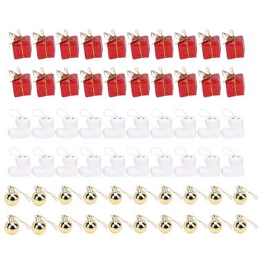 Imagem de Conjunto de decorações para árvores de Natal com 60 unidades de bola de espuma de plástico inquebrável, caixa de presente, enfeites para festas de Natal, lojas, escolas, casas,