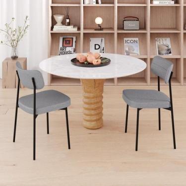 Imagem de Cadeira de Jantar Avulsa Mynna com Estrutura Preta - Metalig