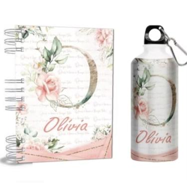 Imagem de Agenda 2026 + Garrafa - Personalizada com Nome - Alumínio - Alfabeto - Capa Dura Holográfica (Na compra colocar o nome na frente do remetente) (O)